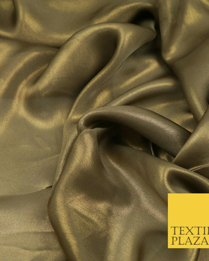 MUSHROOM Fine Silky Metallic Shimmer Satin Georgette Dress Fabric Drape 1430