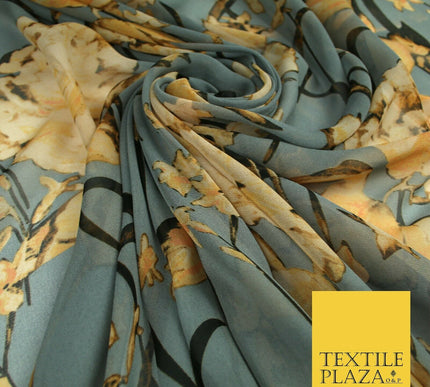 Premium Vintage Floral Flower Shaded Multicolour Printed Georgette Dress Fabric