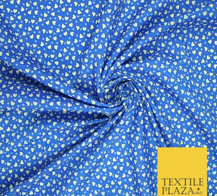 Small Cute Heart Love Valentine Rainbow Printed Crepe Polyester Dress Fabric 58"