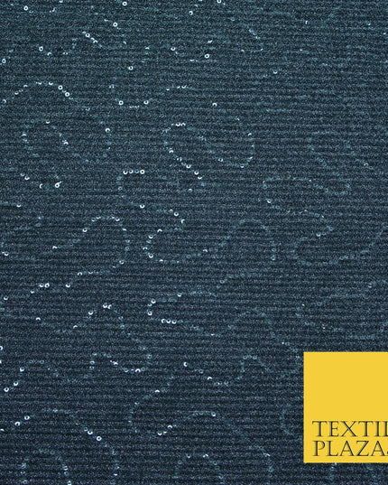 Sequin Embroidered Pleated Crinkle Crushed Stretch Dress Sexy Dance Decor Fabric