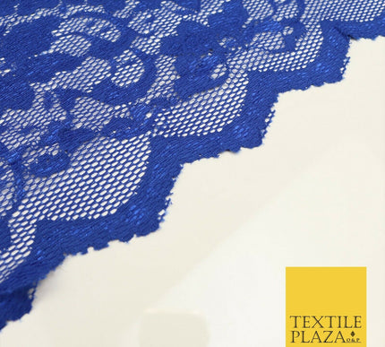 Royal Blue Flower Satin Weave Shimmer Lace Fabric Trendy Dress Fashion 1727