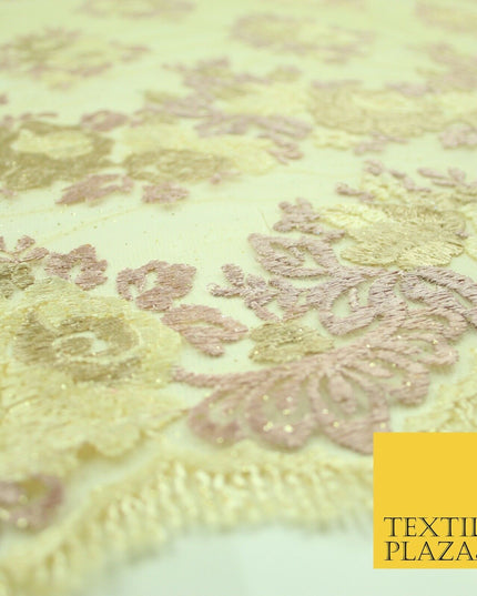 5 YARDS AFRICAN LACE ASO EBI NEW Embroidery Glitter Mesh Net Wedding Sari Fabric