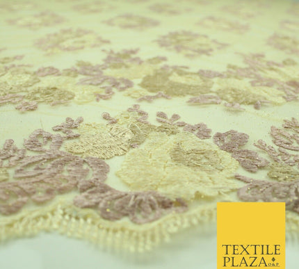 Thread Embroidery Border Glitter Net Lace Fashion Bridal Wedding Dress Fabric