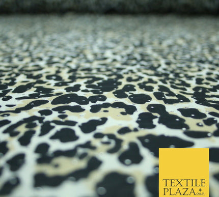 4 Way Stretch Cheetah Print Metallic Dot Jersey Power Net Mesh Dress Fabric 2420