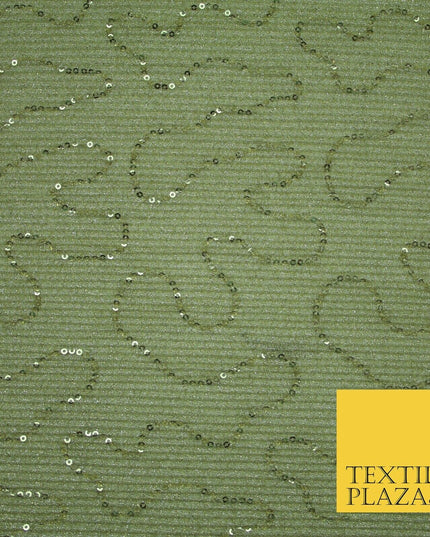 Sequin Embroidered Pleated Crinkle Crushed Stretch Dress Sexy Dance Decor Fabric