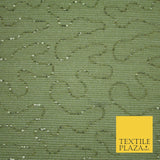 Sequin Embroidered Pleated Crinkle Crushed Stretch Dress Sexy Dance Decor Fabric
