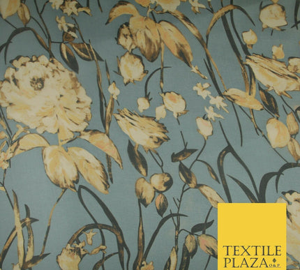 Premium Vintage Floral Flower Shaded Multicolour Printed Georgette Dress Fabric