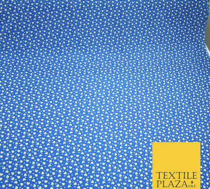 Small Cute Heart Love Valentine Rainbow Printed Crepe Polyester Dress Fabric 58"