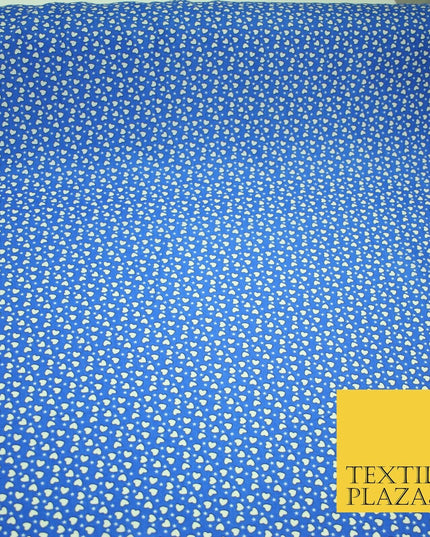 Small Cute Heart Love Valentine Rainbow Printed Crepe Polyester Dress Fabric 58"