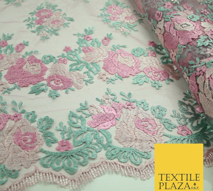 Thread Embroidery Border Glitter Net Lace Fashion Bridal Wedding Dress Fabric