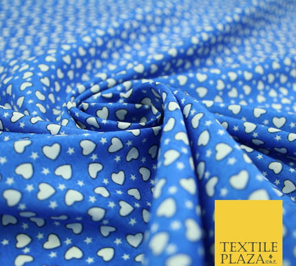 Small Cute Heart Love Valentine Rainbow Printed Crepe Polyester Dress Fabric 58"