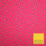 Small Cute Heart Love Valentine Rainbow Printed Crepe Polyester Dress Fabric 58"