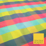 High Quality Bright Vibrant 4 Colour Check Faux Taffeta India Silk Dress Fabric