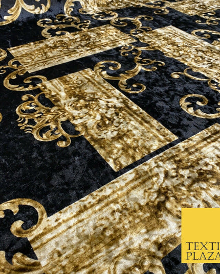 Floral Grand Batik Block Luxury Damask Printed Soft Stretch Velvet Dress Fabric