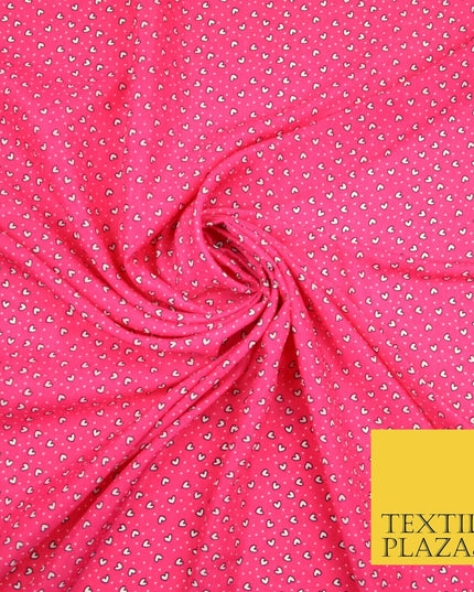 Small Cute Heart Love Valentine Rainbow Printed Crepe Polyester Dress Fabric 58"