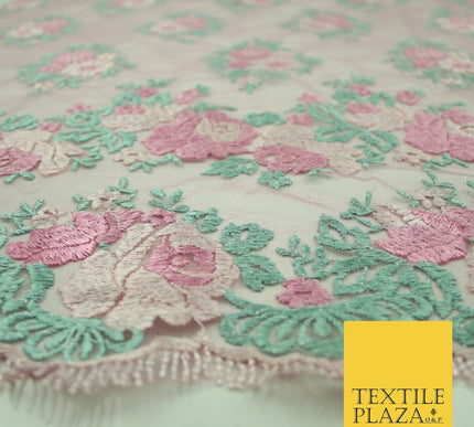 Thread Embroidery Border Glitter Net Lace Fashion Bridal Wedding Dress Fabric