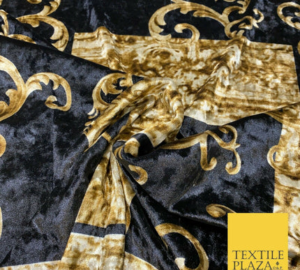 Floral Grand Batik Block Luxury Damask Printed Soft Stretch Velvet Dress Fabric