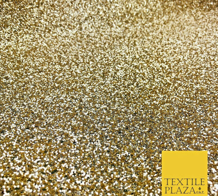 GOLD Luxury Chunky Glitter Encrusted Shimmer Canvas Fabric Heavy Backdrop 1391
