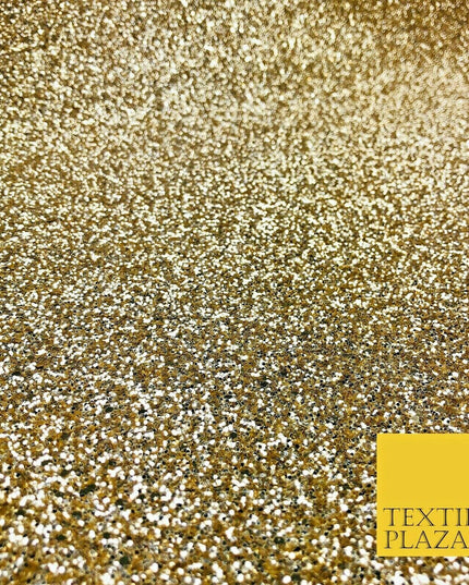 GOLD Luxury Chunky Glitter Encrusted Shimmer Canvas Fabric Heavy Backdrop 1391