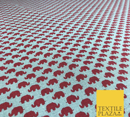 Denim Grey Walking Elephants Herd Printed Fabric 100% Cotton Craft Safari RE901