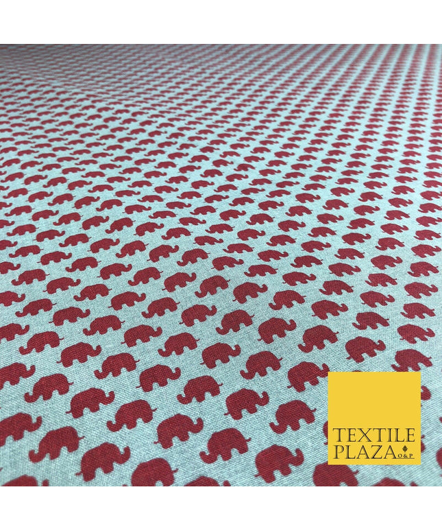 Denim Grey Walking Elephants Herd Printed Fabric 100% Cotton Craft Safari RE901