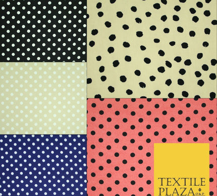 5mm Small Polka Dot Spot Printed Crepe Spotted Dotted Polyester Dress Fabric 58"