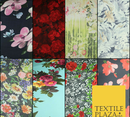 High Quality Floral Large Flowers Tropical Printed Georgette Dress Fabric