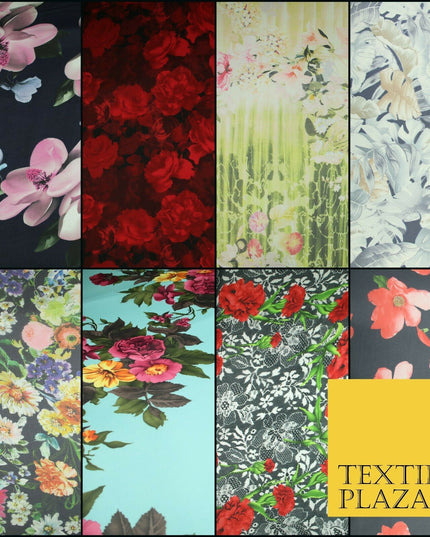 High Quality Floral Large Flowers Tropical Printed Georgette Dress Fabric