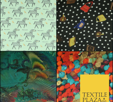 High Quality Zebra Spots Handbags Peacock Aquatic Printed Georgette Dress Fabric