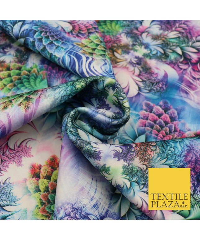 High Quality Digital Floral Mix Print Scuba Fabric Stretch Jersey 65" 1623