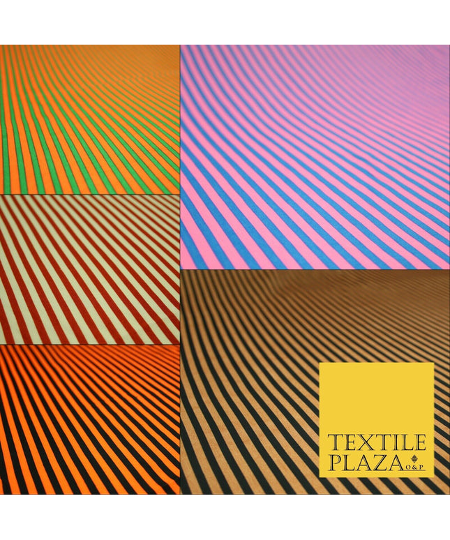 Candy Striped Thin Lines Pinstripe Printed Crepe Polyester Stripe Dress Fabric