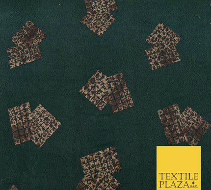 GREEN Leopard Waffle Cube Metallic Glitter Stretch Jersey Fabric - 59" 1575