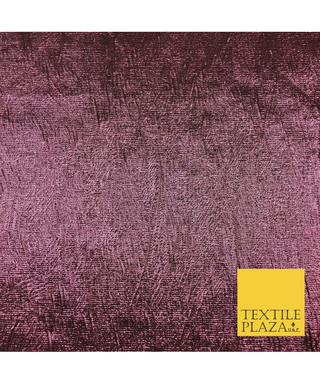 DUSTY PINK Metallic Creased Waves Wrinkle Brocade Jacquard Dress Fabric 1382