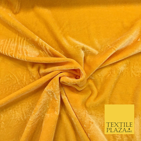 YELLOW Soft Plain Velvet Fabric Material - 58" - More Colours Available PB16