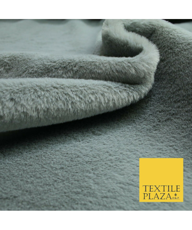 Luxury Super Soft Elephant Grey Plush Suede Back Short Pile Faux Fur Fabric 1981