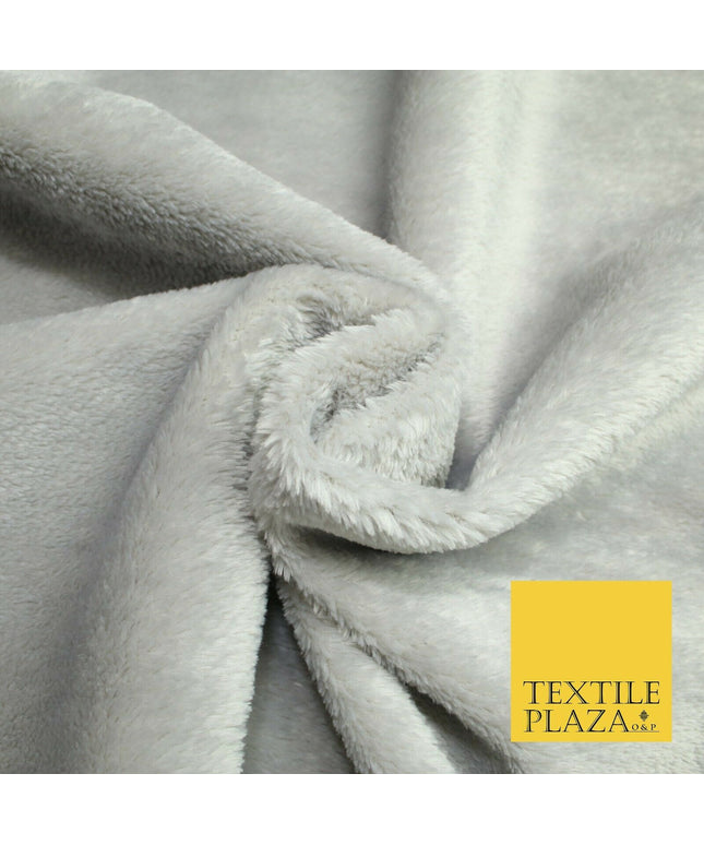 Luxury Super Soft Light Grey Plush Suede Backed Short Pile Faux Fur Fabric 1982