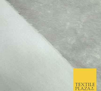 Luxury Super Soft Light Grey Plush Suede Backed Short Pile Faux Fur Fabric 1982