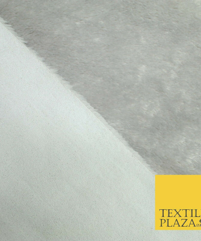 Luxury Super Soft Light Grey Plush Suede Backed Short Pile Faux Fur Fabric 1982