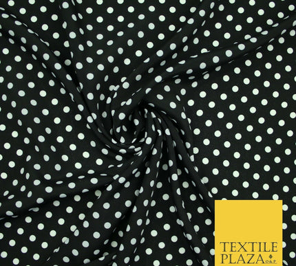 5mm Small Polka Dot Spot Printed Crepe Spotted Dotted Polyester Dress Fabric 58"