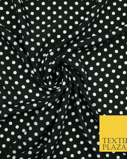 5mm Small Polka Dot Spot Printed Crepe Spotted Dotted Polyester Dress Fabric 58"