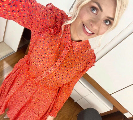 Small Cute Heart Love Valentine Rainbow Printed Crepe Polyester Dress Fabric 58"