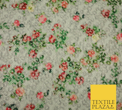 Grey Floral Digital Printed Embroidered Net Lace Dress Fabric Fashion 1767