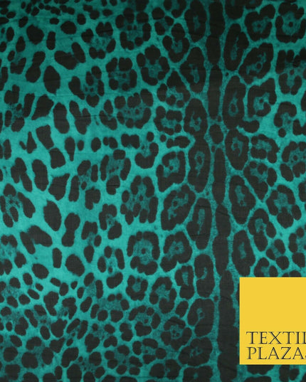 High Quality Green Stone Leopard Snake Animal Printed Georgette Dress Fabric