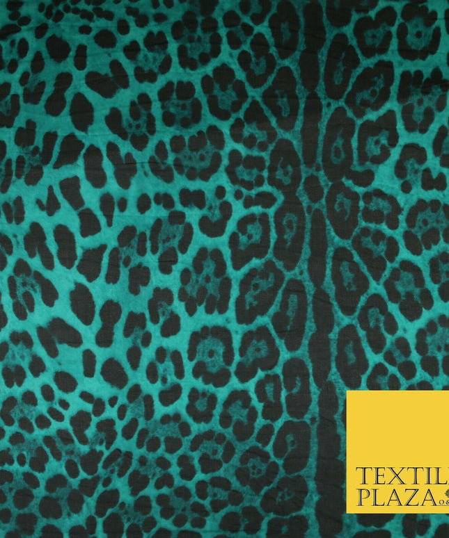 High Quality Green Stone Leopard Snake Animal Printed Georgette Dress Fabric