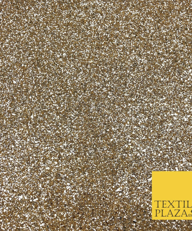 GOLD Luxury Chunky Glitter Encrusted Shimmer Canvas Fabric Heavy Backdrop 1391