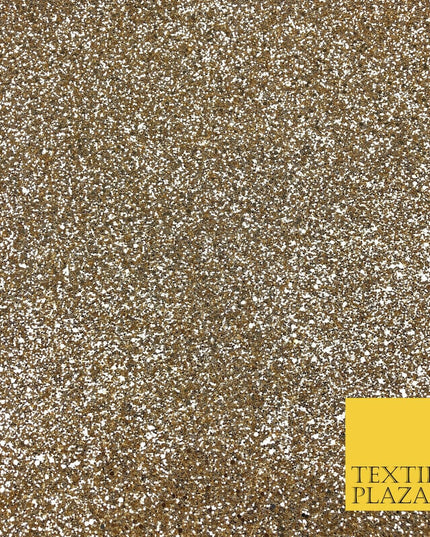 GOLD Luxury Chunky Glitter Encrusted Shimmer Canvas Fabric Heavy Backdrop 1391