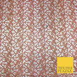 PEACH Premium Guipure Floral Webbed Lace Dress Fabric Wedding Bridal 860