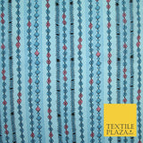 Striped Diamond Zigzag Fairisle Look Printed Crepe Polyester Stripe Dress Fabric