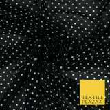 Premium Black Blue White Polka Dot Multi Spotted Printed Georgette Dress Fabric