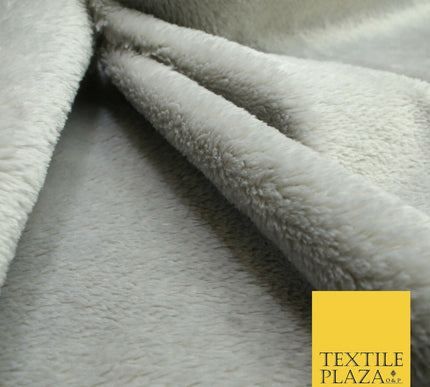 Luxury Super Soft Light Grey Plush Suede Backed Short Pile Faux Fur Fabric 1982